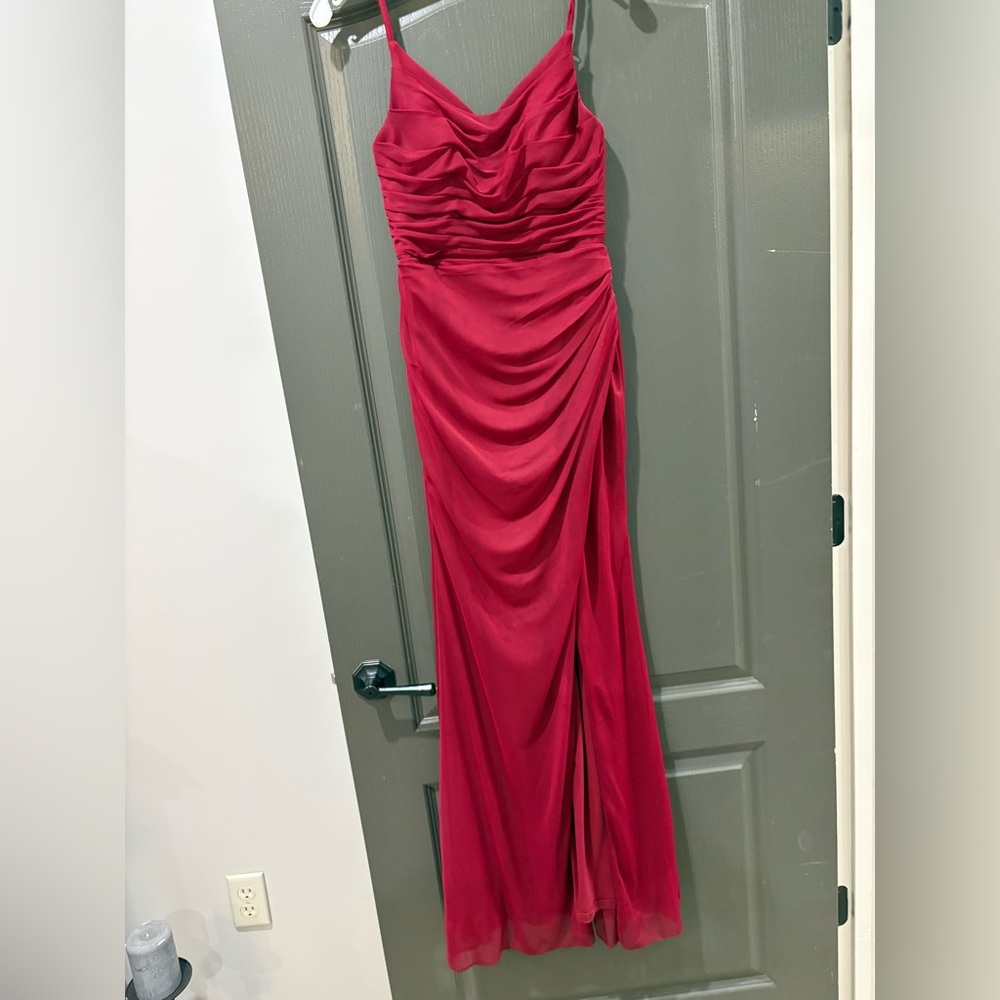 Azazie Strapless Burgundy Dress Sz 0